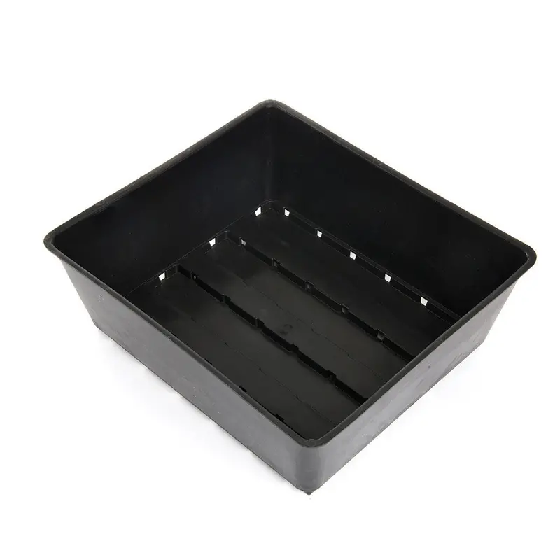 3 Pack - Flat Black Plastic Reuseable Seed Trays 1
