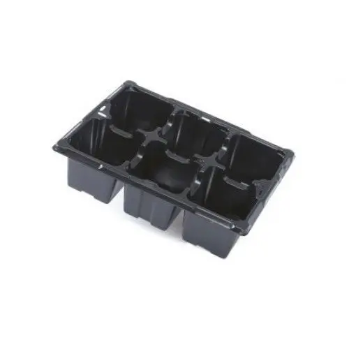5 Pack - 6 Cell Black Plastic Reuseable Seed Trays 1
