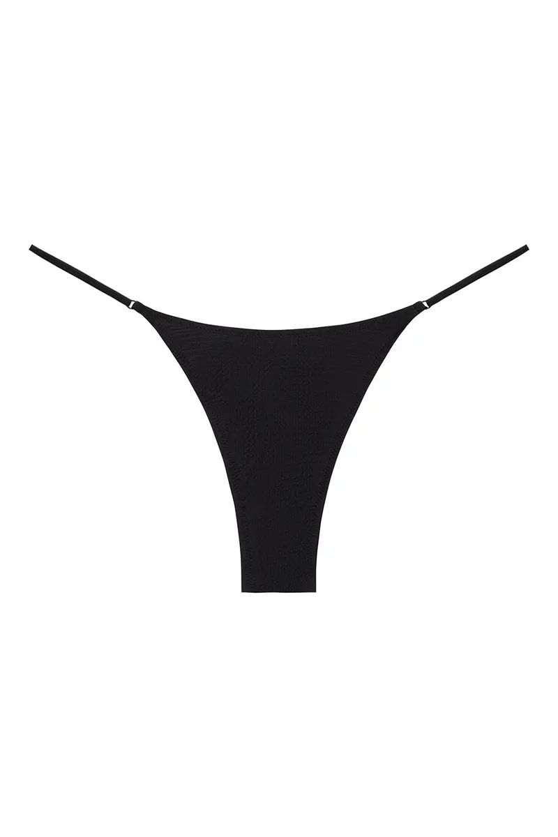 Superfine Luna Bottom In Black Seersucker 1
