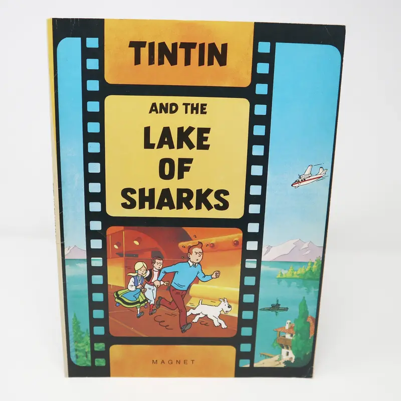 Vintage 1978 70S Tintin And The Lake Of Sharks A Tintin Film Book Based On The Characters Created By Herge Comic Strip Story Paperback Book Reprint Rare 1