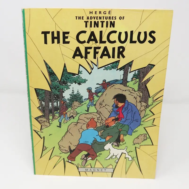 Vintage 1979 70S Magnet Herge - The Adventures Of Tintin - The Calculus Affair Comic Strip Story Paperback Book Reprint Rare 1