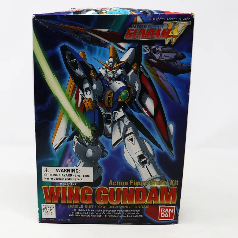 Vintage 1995 90S Bandai W-Gundam Wing Gundam Mobile Suit Xxxg-01W 1/144 Scale Action Figure Model Kit Assembled Boxed Japan 1