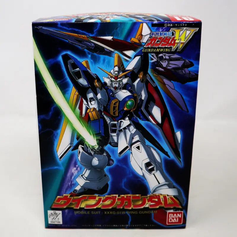 Vintage 1995 90S Bandai W-Gundam Wing Gundam Mobile Suit Xxxg-01W 1/144 Scale Action Figure Model Kit Assembled Boxed Japan Box 1