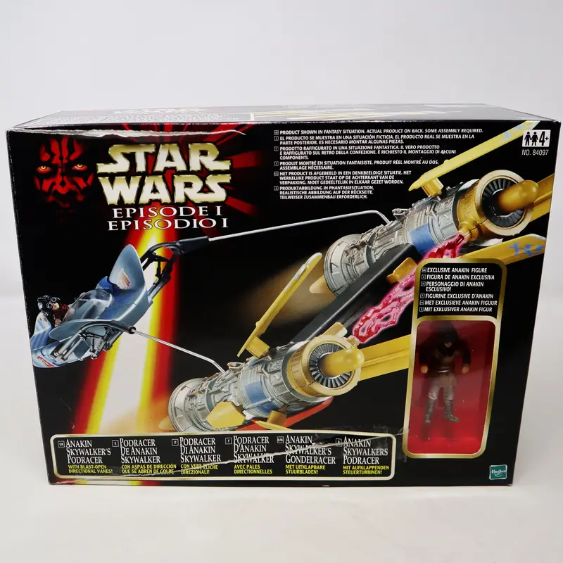 Vintage 1998 90S Hasbro Star Wars Episode I Anakin Skywalker's Podracer Vehicle + Exclusive Anakin Figure Boxed 1