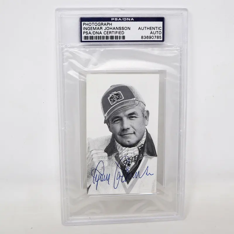 Vintage Ingemar Johansson Photograph Card With Authentic Autograph Signature Signiture Psa/Dna Certified Graded Boxer Boxing Rare Retro 1