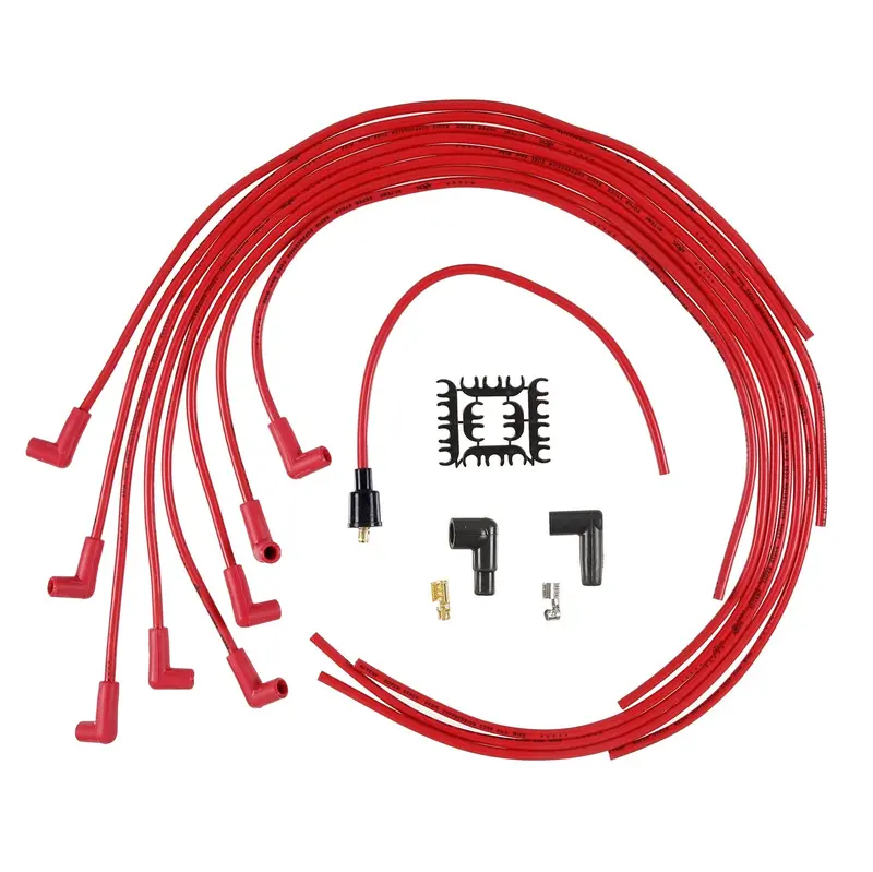 Accel 8Mm Red Spark Plug Wire Set 4041R – Universal Graphite Core With 90° Boots 1