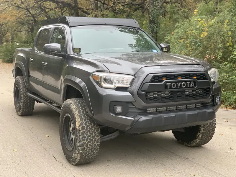 Cali Raised Led Premium Roof Rack Light Bar Kit For 2005–2021 Toyota Tacoma – 43-Inch Dual-Function Harness, Blue Accent 1