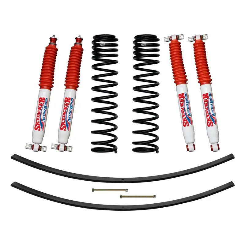 Skyjacker Jc301Bpnlt 3 Inch Suspension Lift Kit 84-01 Cherokee Xj W/Front Dual Rate Long Travel Coil Springs Rear Add A Leafs Front/Rear Nitro 8000 Shocks Skyjacker 1