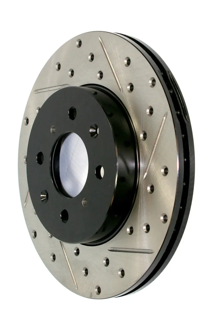 Stoptech 127.63010L Sport Brake Rotor – Drilled & Slotted, Left-Side Front And Rear Replacement 1