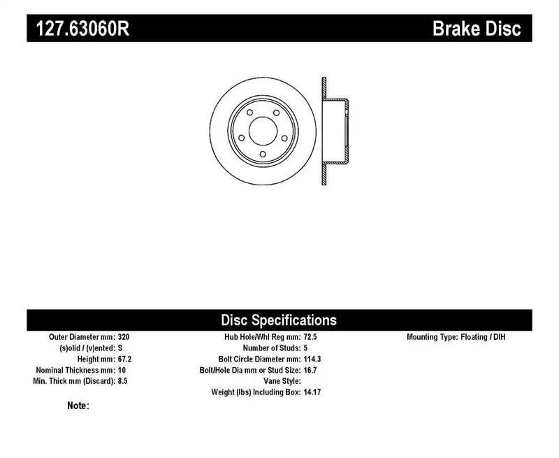Stoptech 127.63060R Sport Drilled & Slotted Rear Right Brake Rotor 1