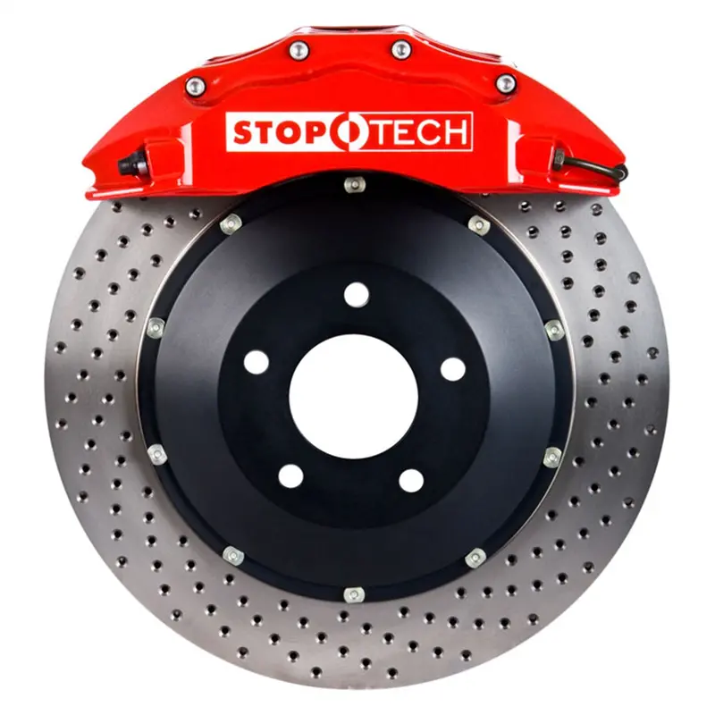 Stoptech 83.893.6700.72 Big Brake Kit – Front, Red Calipers With Slotted Two-Piece Rotors 1