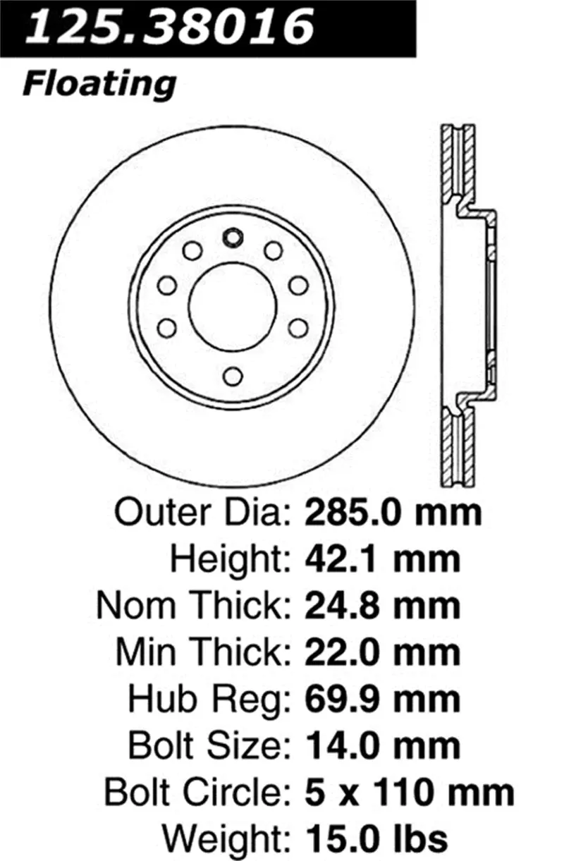 Stoptech Cryostop Premium Front Brake Rotor – High-Carbon Cast Iron, Enhanced Thermal Stability (Part #125.38016Cry) 1
