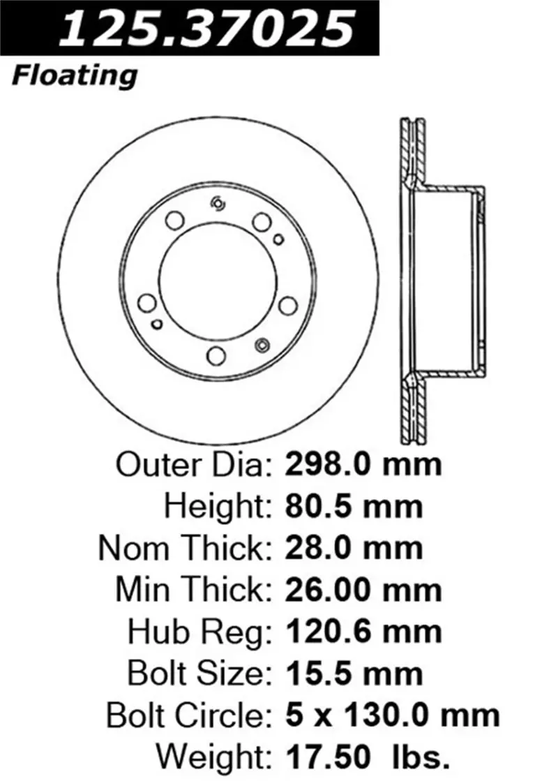 Stoptech Cryostop Premium Front Brake Rotor – High-Carbon Steel, Part #125.37025Cry 1