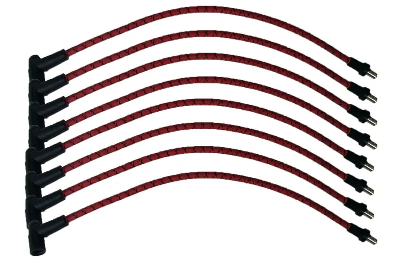 Taylor Cable 73053-C4S 7Mm Spiro-Pro Ignition Wire Set – Red With Black Tracer, Universal Fit For 8-Cylinder Engines 1